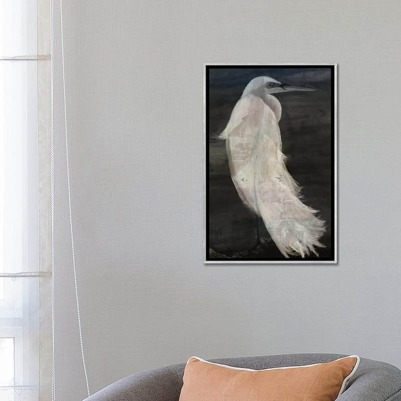 iCanvas "Textured Egret II" by Stellar Design Studio Framed