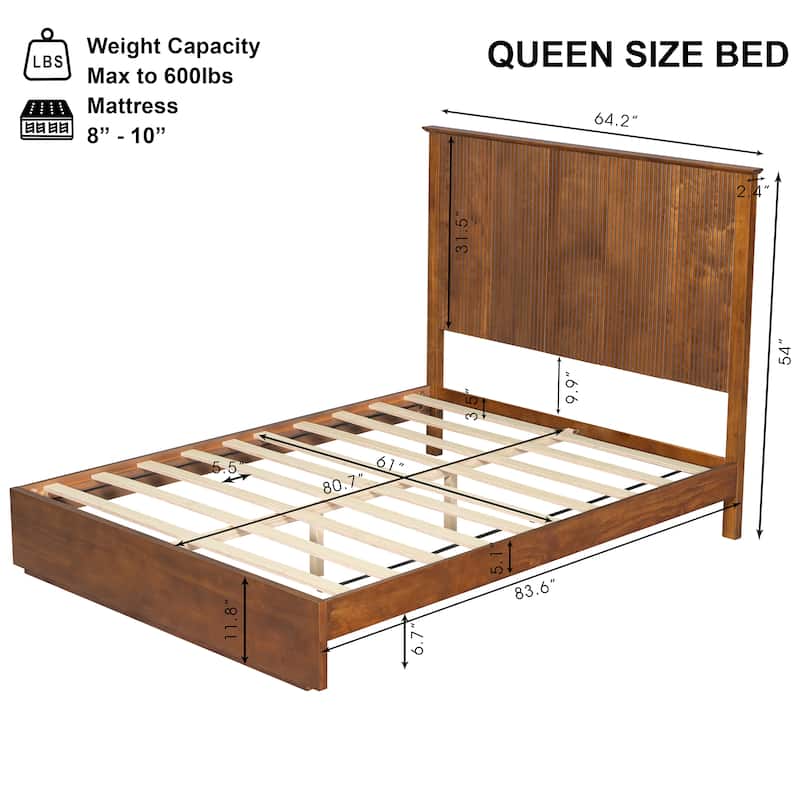 Christopher Knight Home - Brookhaven Modern Wooden Panel Bed with Vertical Slat Headboard