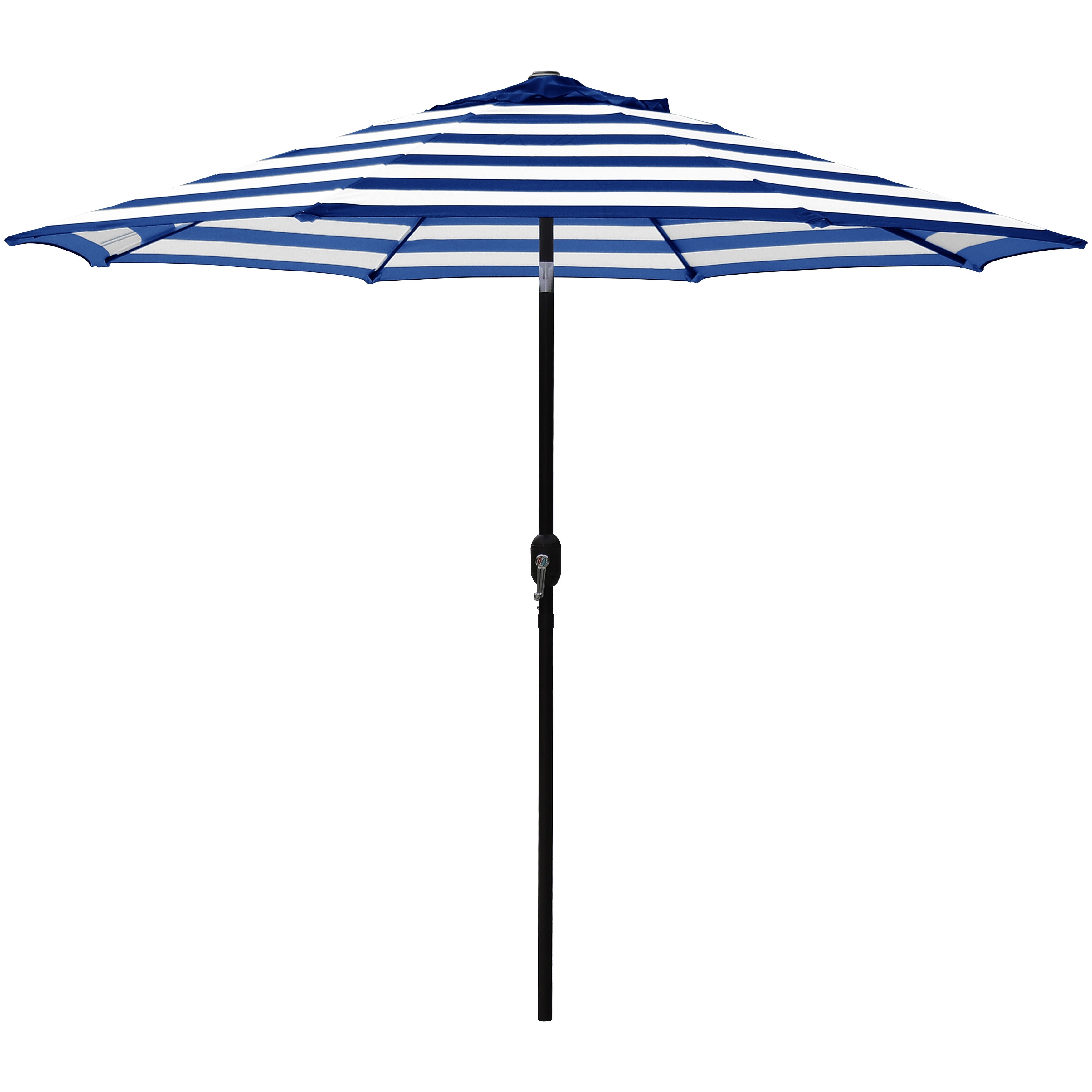 Shop Black Friday Deals On Davee Furniture 9 Feet Blue White Strip Patio Umbrella With Tilt And Crank Overstock 31830845
