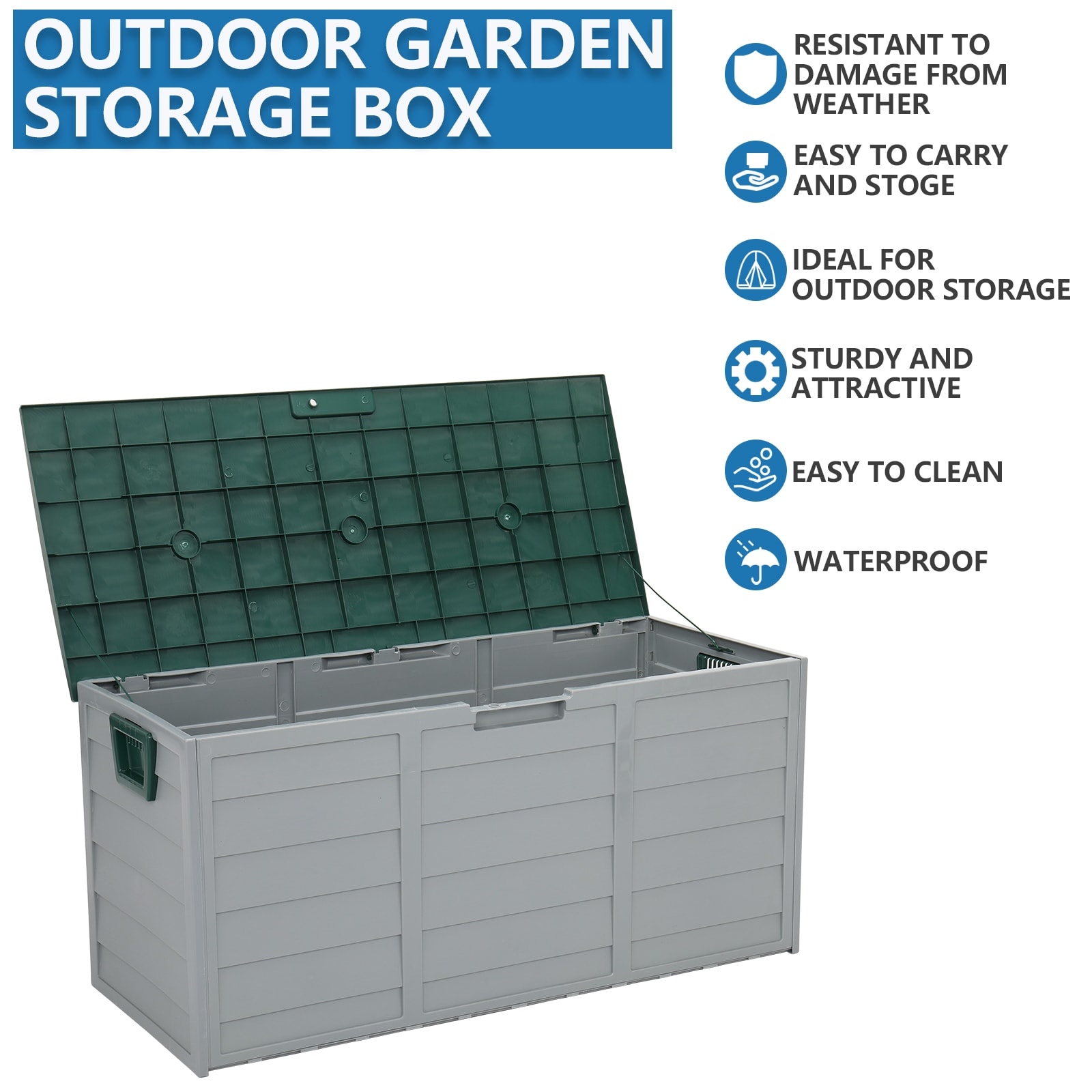 260L Garden Plastic Storage Deck Box for Patio Furniture Lockable - On Sale  - Bed Bath & Beyond - 35072284