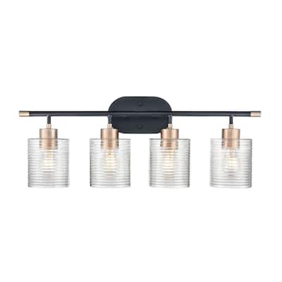 Millennium Lighting Renitta Vanity Light Fixture with Clear Ribbed Glass Shades