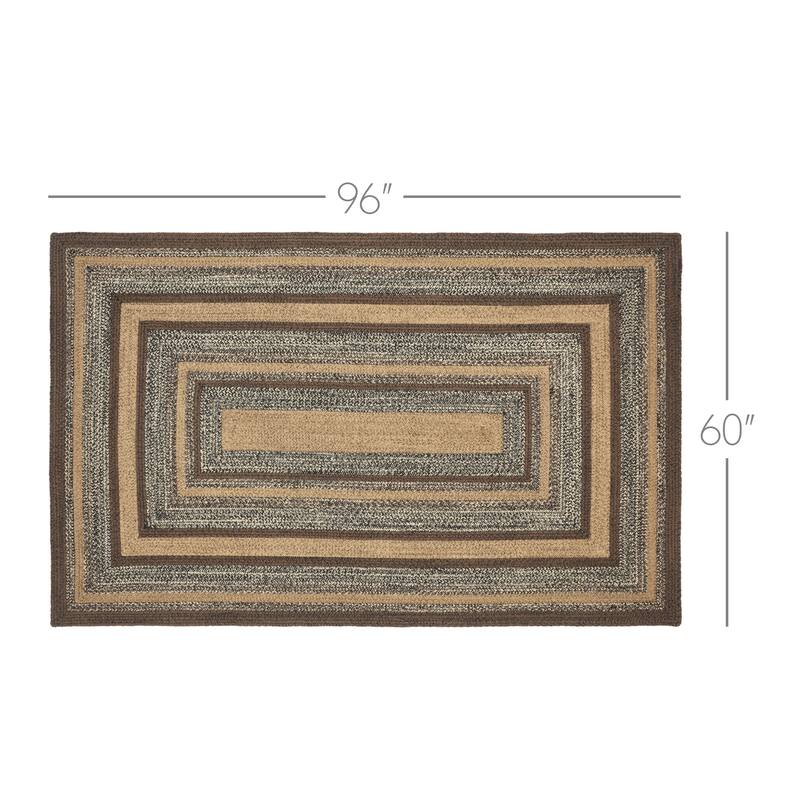 Espresso Jute Rug Rect w/ Pad 60x96 - 5' x 8' Rectangle