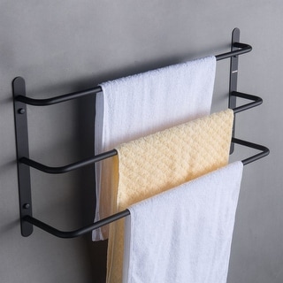 Stainless Steel Matte Black Bathroom Towel Rack Towel Bar - On Sale - Bed  Bath & Beyond - 34459679