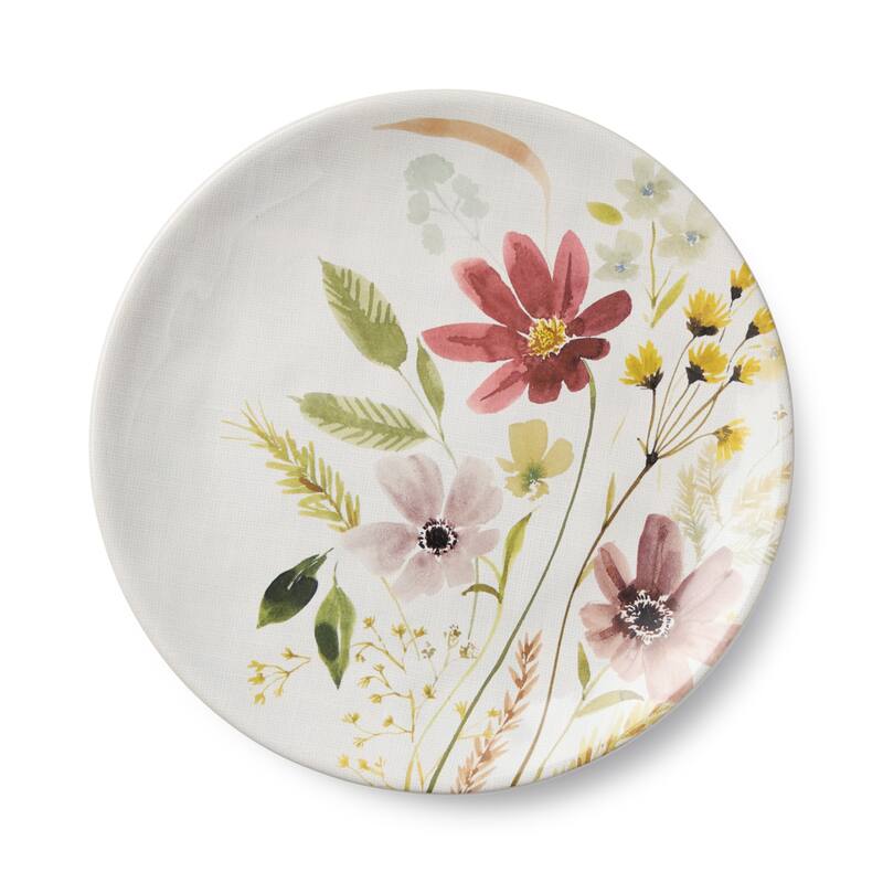 Certified International Wildflowers 8.5" Salad/Dessert Plates, Set of 4 Assorted Designs - 8.50"L x 8.50"W x 0.88"H