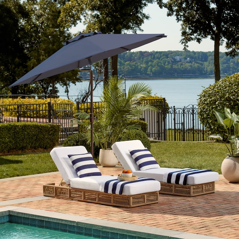 SAFAVIEH Rieta Aluminum Tilt And Crank 9-Foot Patio Umbrella, Base Not Included