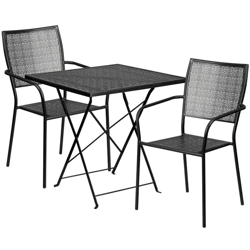 28-inch Square 3-piece Indoor/ Outdoor Folding Table and Chairs Set