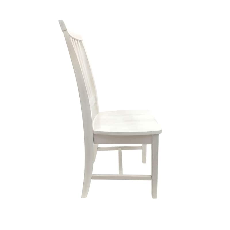 Solid Hand Finished Dining Chair with Backrest - 39" - White