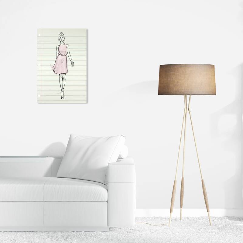 Wynwood Studio Canvas Fashion and Glam Runway Letter VII Pink and Pastel Pink Glam Wall Art Canvas Print - 24 x 16