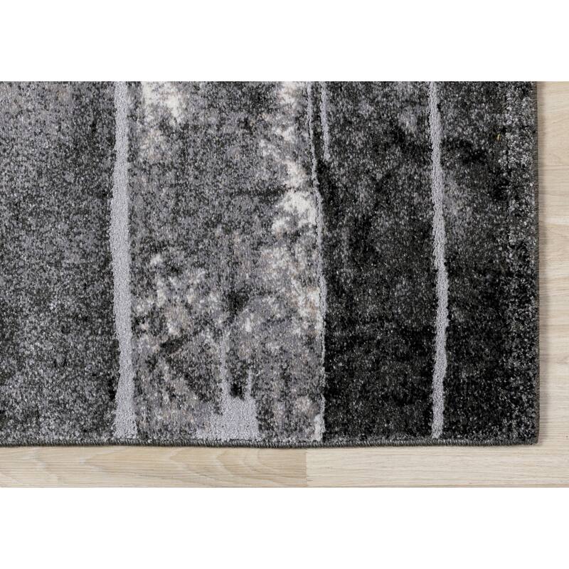 Melbourne Collection - Grey/Cream Distressed Rug