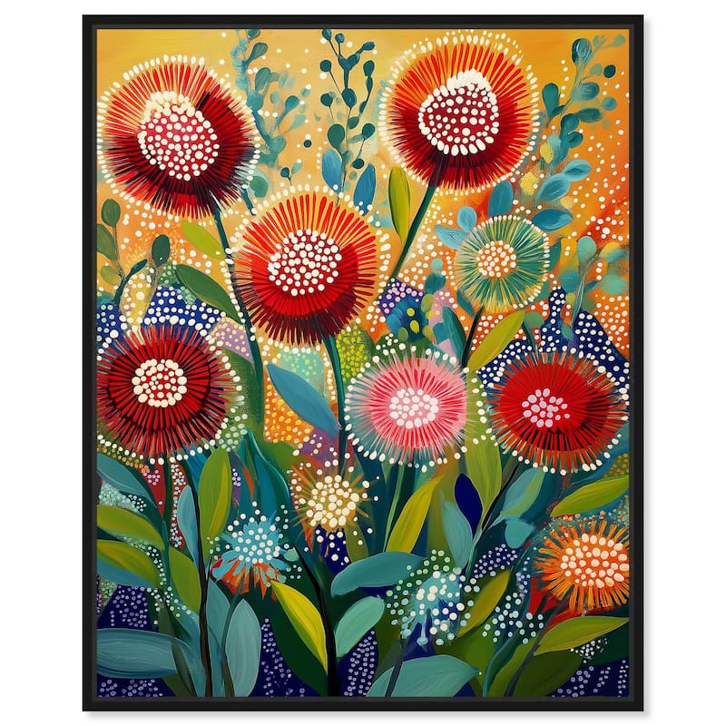 Vivid Flora I Canvas by Art Remedy - 36" x 45" - Black
