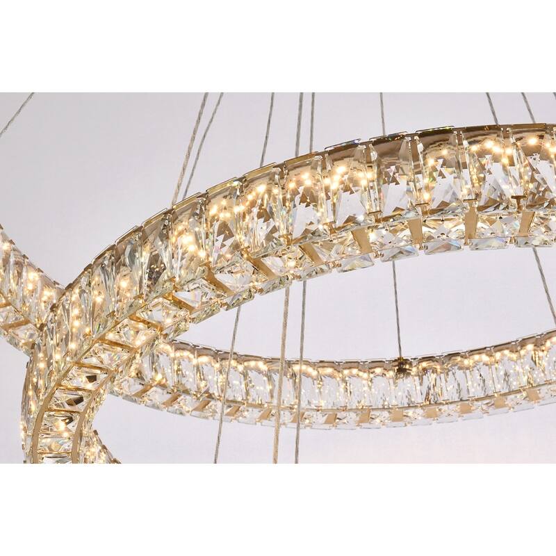 Indigo Home 41 inch LED triple ring chandelier