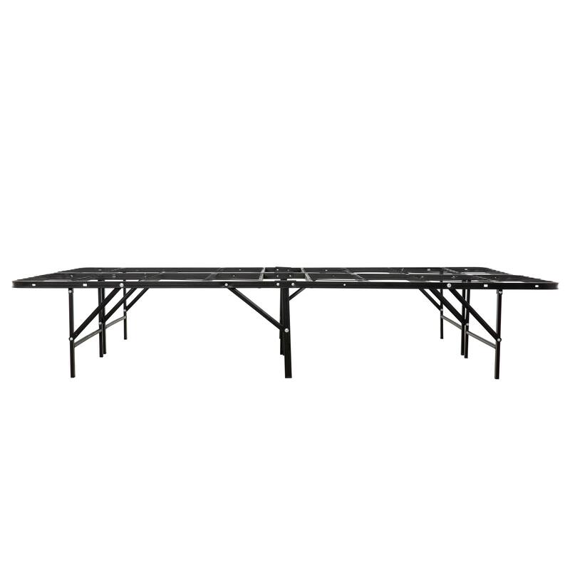 Metal Mattress Foundation Bed Base Frame, Black