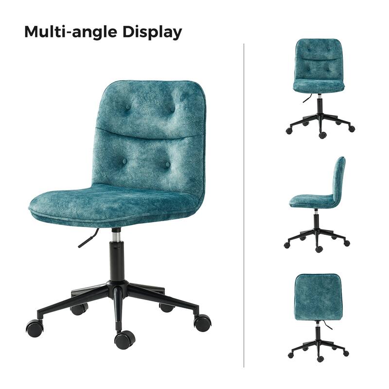 Klaus Upholstered Armless Swivel Task Chair with Tufted Back by HULALA HOME