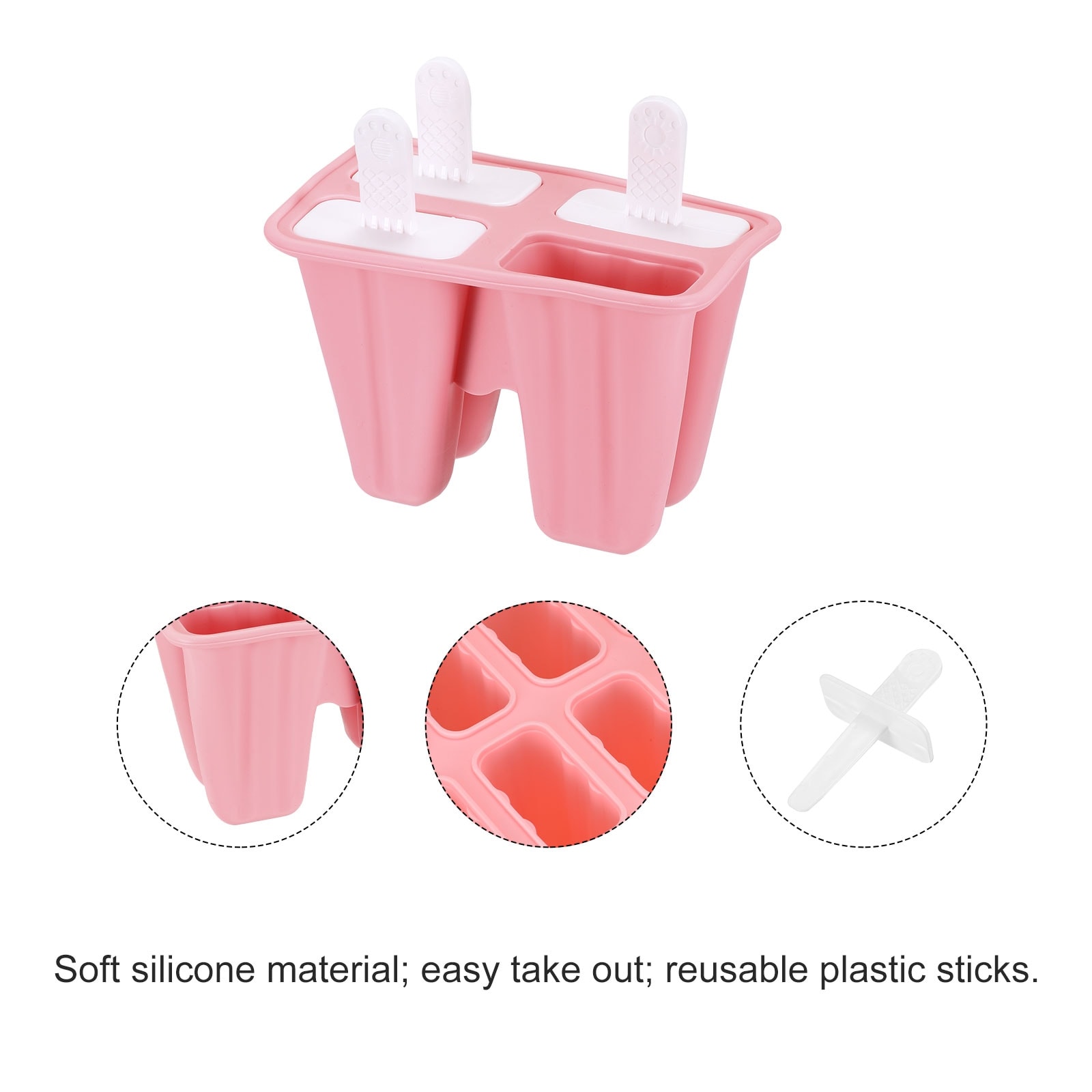 Ice Cream Molds With Funnel And Brush, 3 Colors, Reusable, For