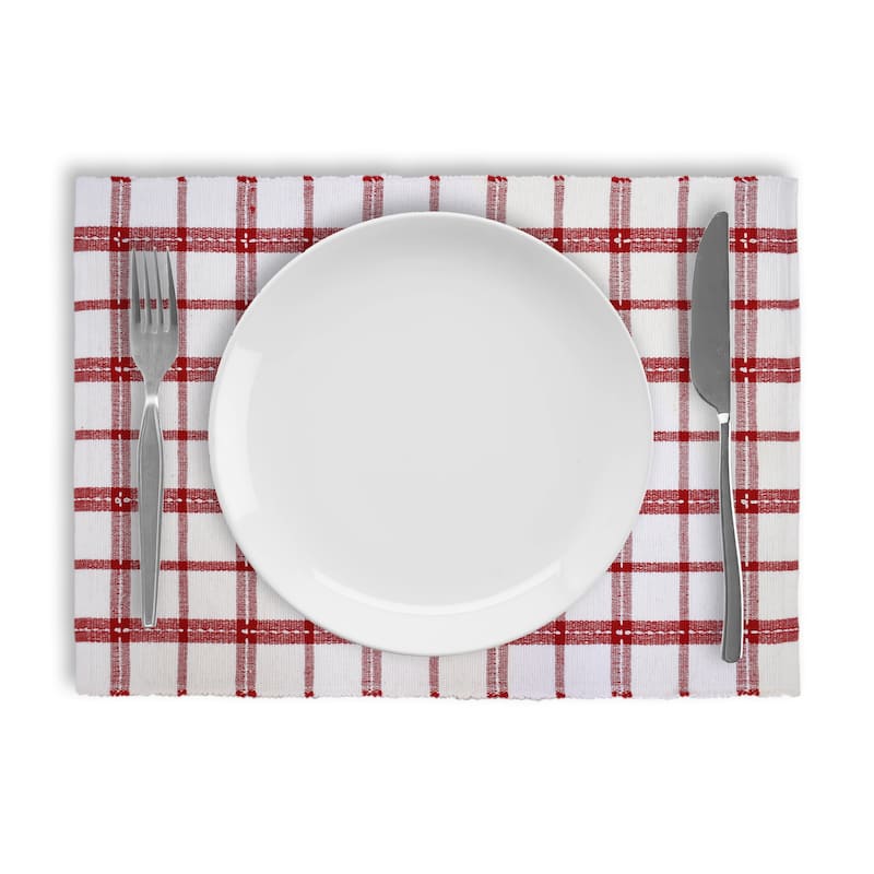 Fabstyles Winter Plaid Set of 4 Cotton Placemats - 13x19