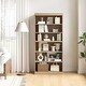 preview thumbnail 1 of 4, 67" Solid Wood 6-Shelf Bookcase Storage Clear