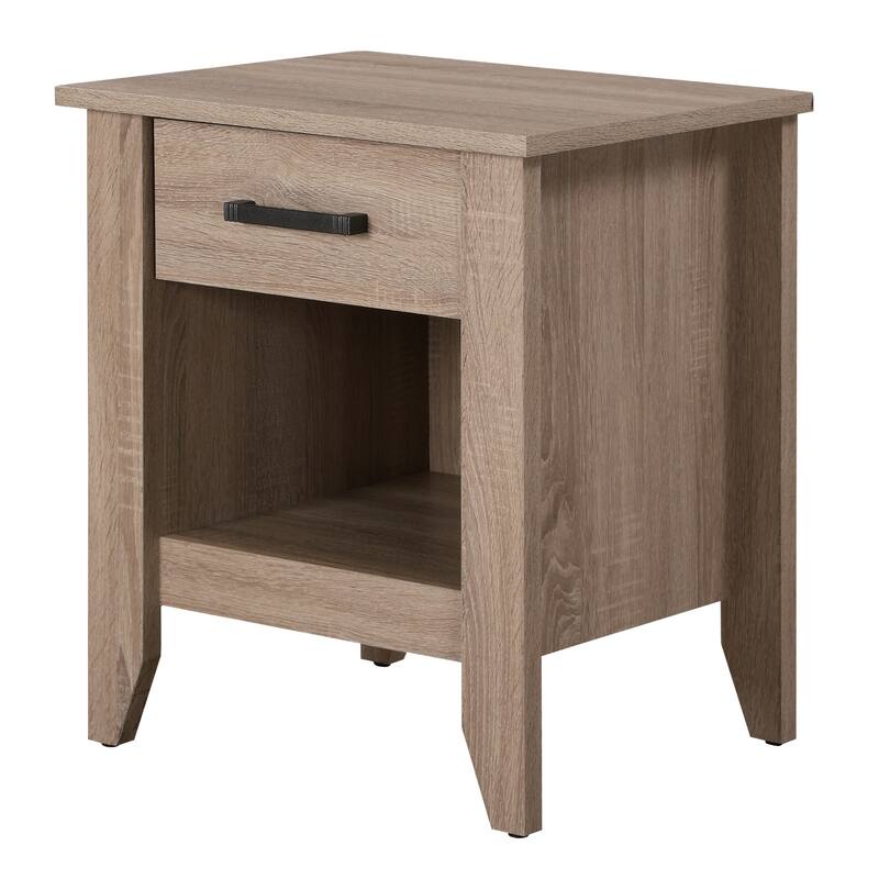 Nightstand with Drawer and Open Shelf - 24" - Brown