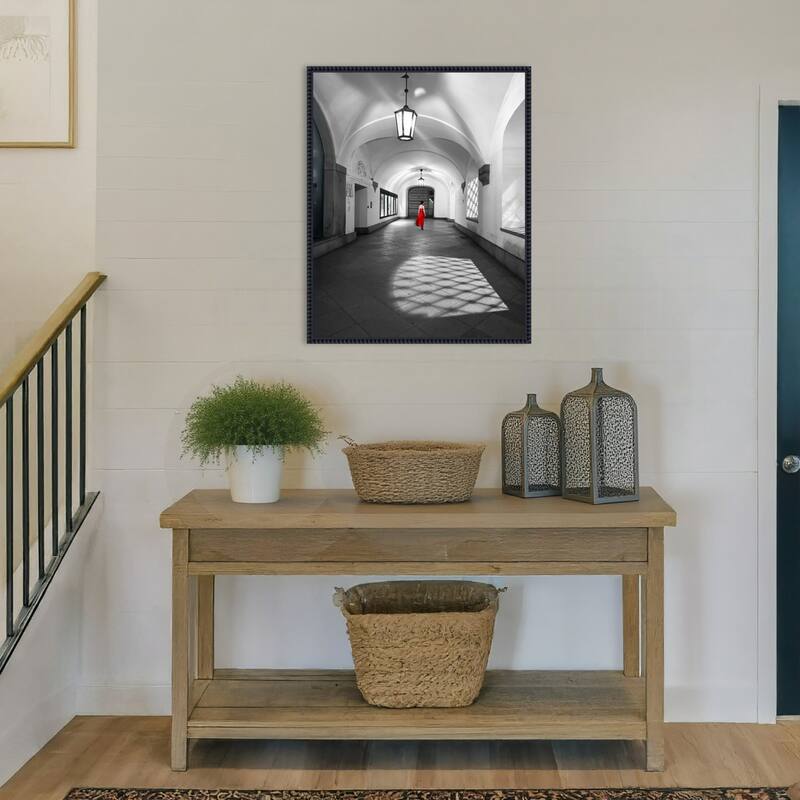 Shadows and a Red Dress by Patty Rong Zhang Framed Canvas Wall Art Print