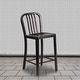 preview thumbnail 41 of 116, 2 Pack 24'' High Metal Indoor-Outdoor Counter Height Stool w/ Vertical Slat Back Black-Antique Gold