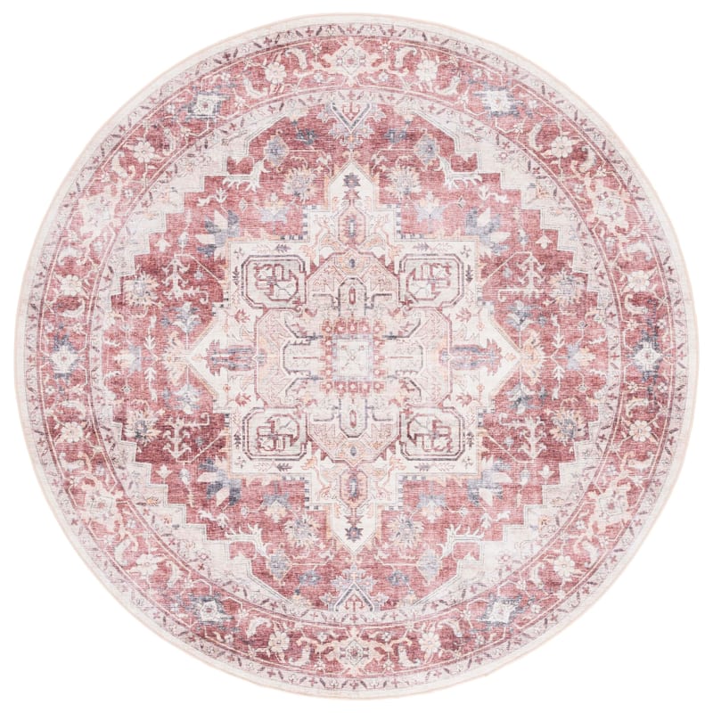 SAFAVIEH Arizona Malkah Vintage Rug - 6' Round - Rust/Beige