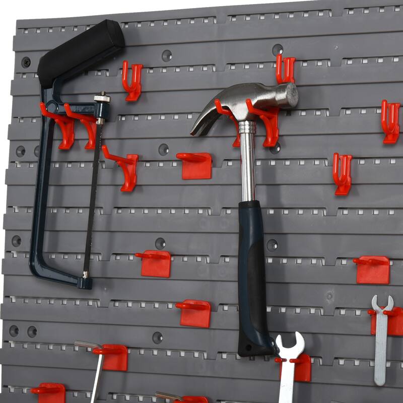 DURHAND 54 Piece Wall Mount Pegboard and Shelf Tool Organizer