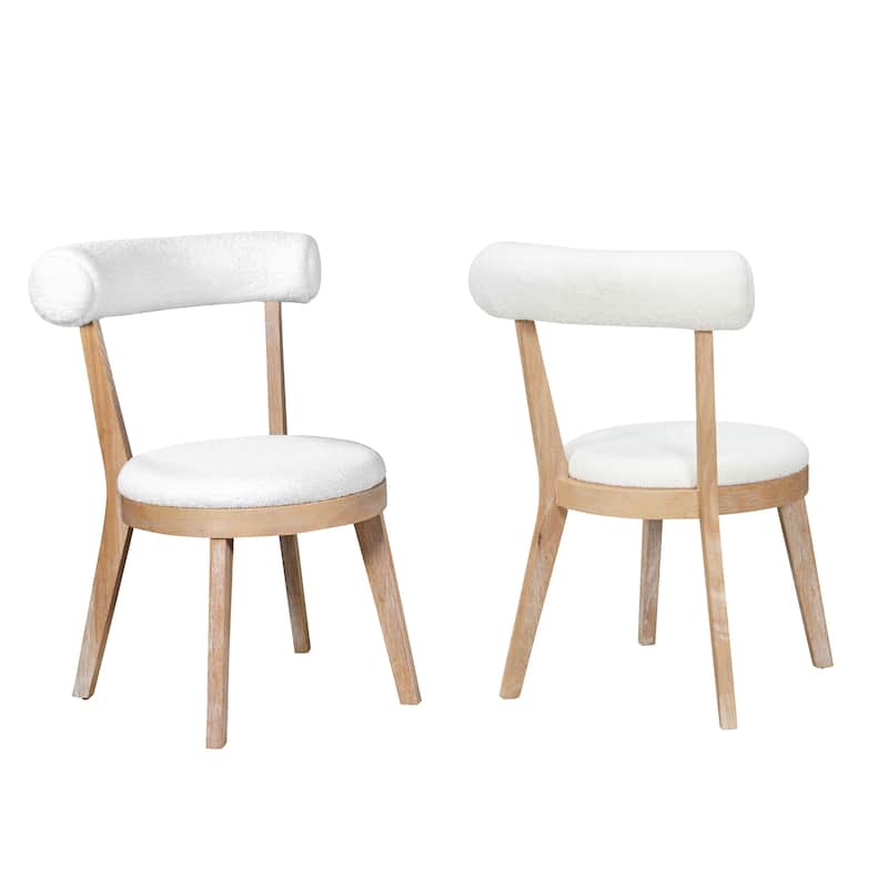Modern Dining Chairs Set of 2, High Back Dining Chairs Side Chairs with Solid Wood Legs, Upholstered Fabric Dining Room Chairs