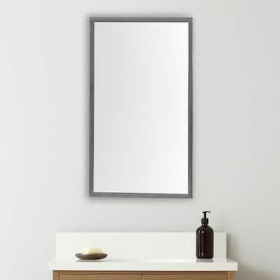 HomeRoots 42" Gray Framed Bathroom Vanity Mirror - 21.50 in. x 41.50 in. x 1.75 in.