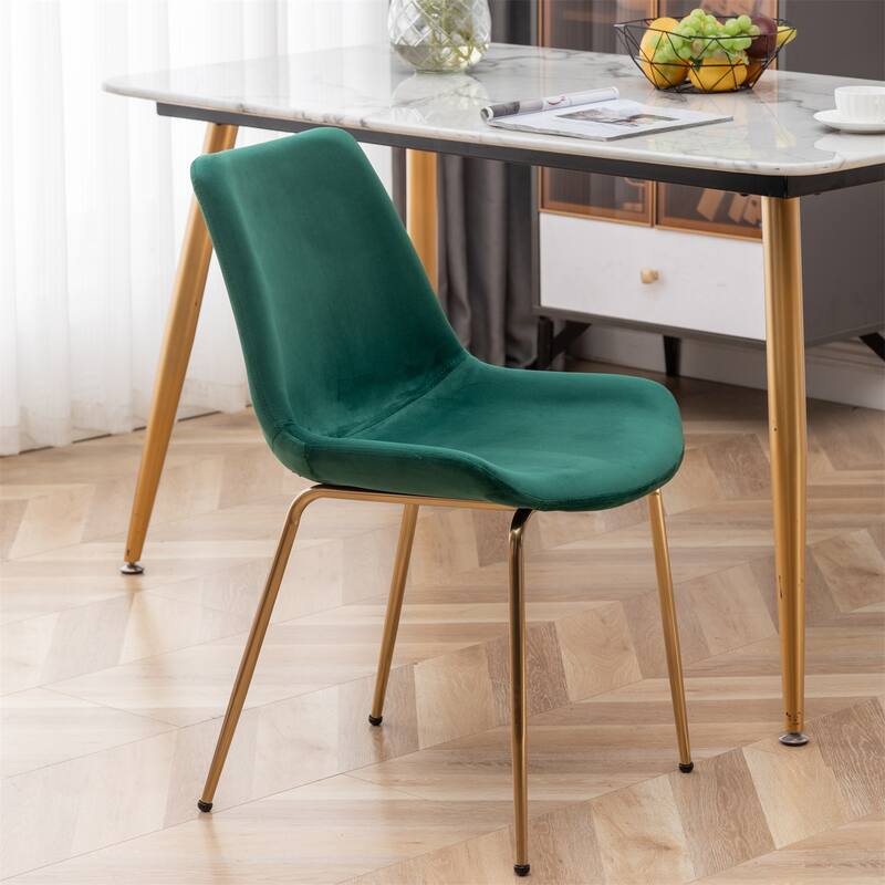 Modern Velvet Dining Chair, Set of 2, Blue/Green/Red