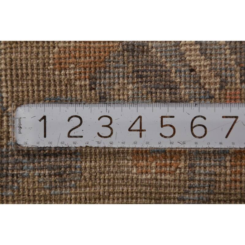 Hand Knotted Oriental 100% Wool Carpet Transitional All-Over Navy Blue & Blues Oushak Area Rug - 11' 10'' X 9' 1''