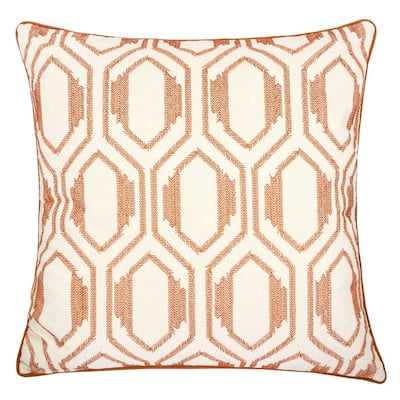 Homey Cozy Embroidery Cotton Throw Pillow Cover & Insert ( Set of 2 )