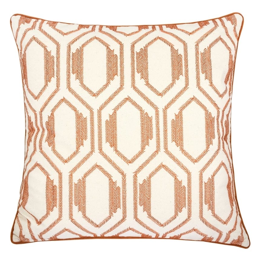 Homey Cozy Embroidery Cotton Throw Pillow Cover & Insert ( Set of 2 )