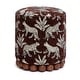 preview thumbnail 16 of 17, Dex Leopard Pattern Jacquard Upholstered Round Ottoman