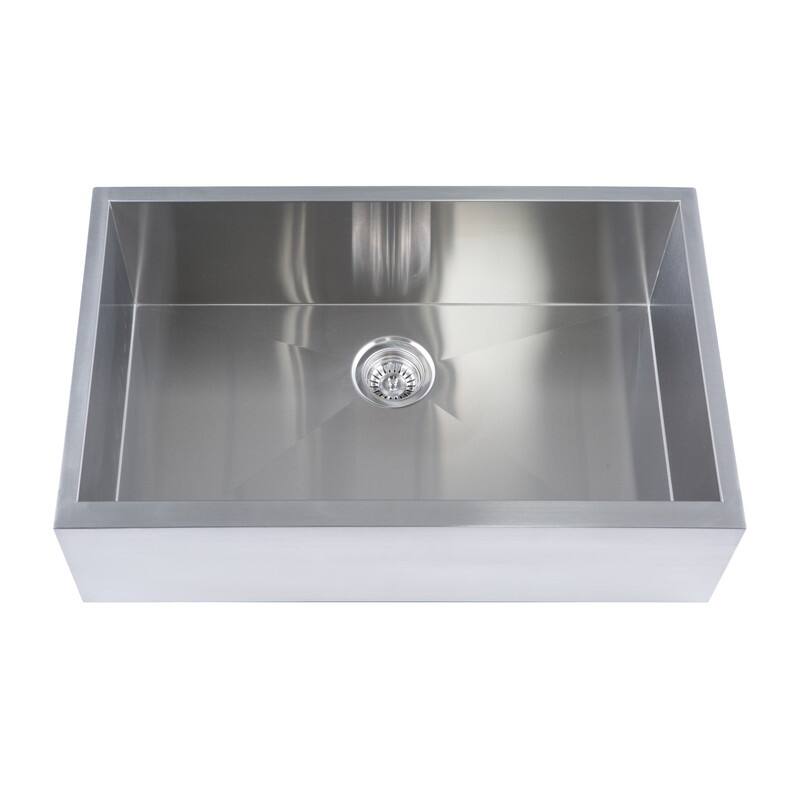 Yosemite Home Decor 19" x 32" Stainless Steel Undermount Right-Angled Single Sink - 19 x 32 x 10