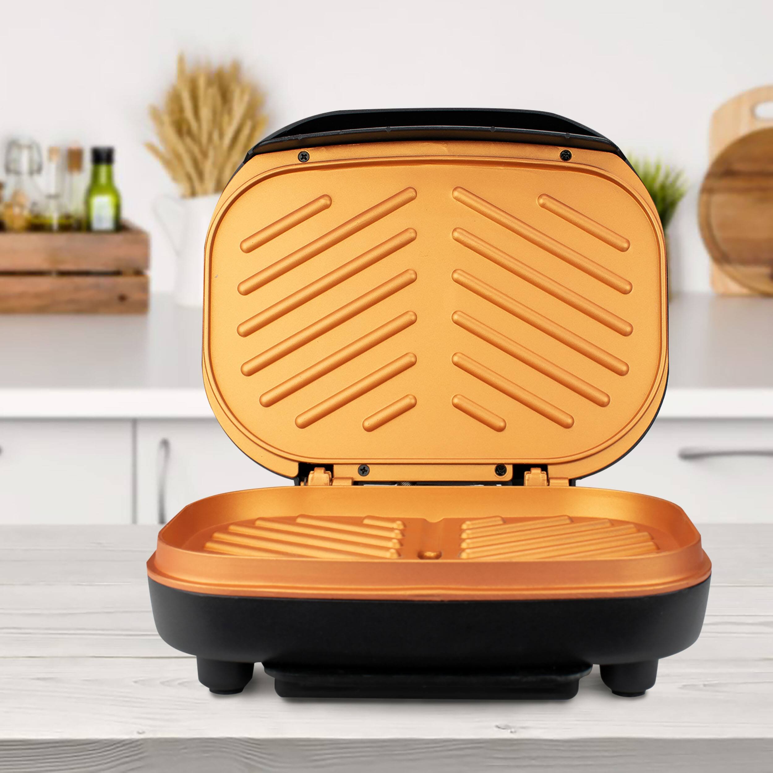 Nonstick Countertop 750w Electric Grill and Panini Press in Onyx Bed