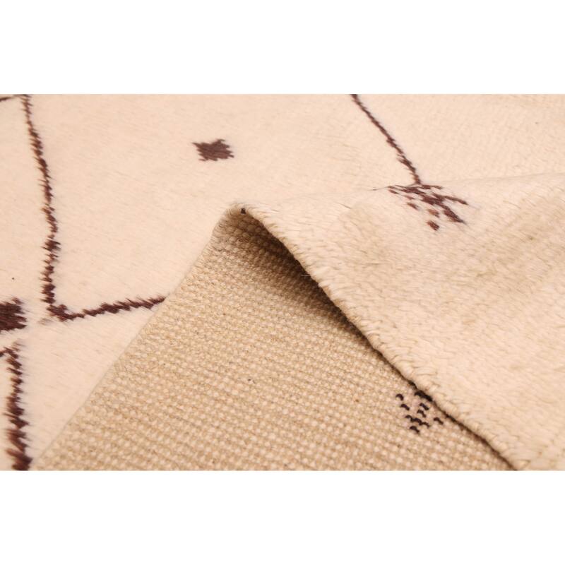 ECARPETGALLERY Hand-knotted Pak Finest Marrakesh Cream Wool Rug - 8'4 x 9'8