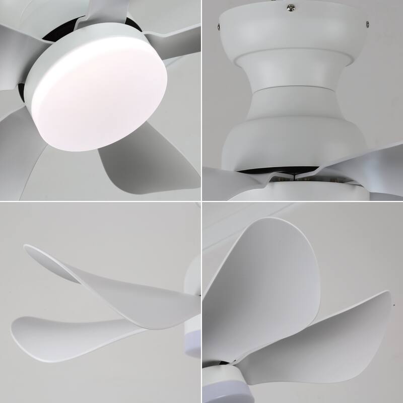 30 in. Modern Indoor Ceiling Fan with Dimmable Light and Remote Control