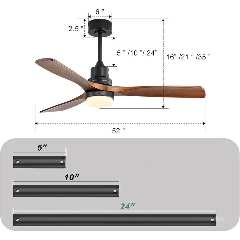 Modern Ceiling Fan Light with Light and 6 Wind Speeds, Energy Saving DC Motor for Bedroom and Living Room