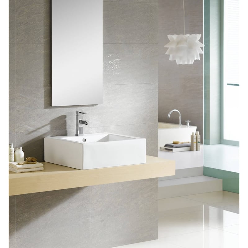 Fine Fixtures Ceramic White Bathroom Vessel Sink