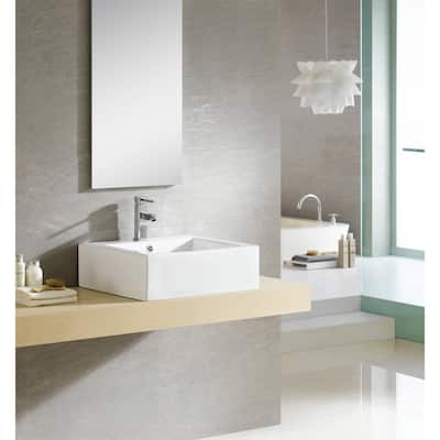 Fine Fixtures Ceramic White Bathroom Vessel Sink