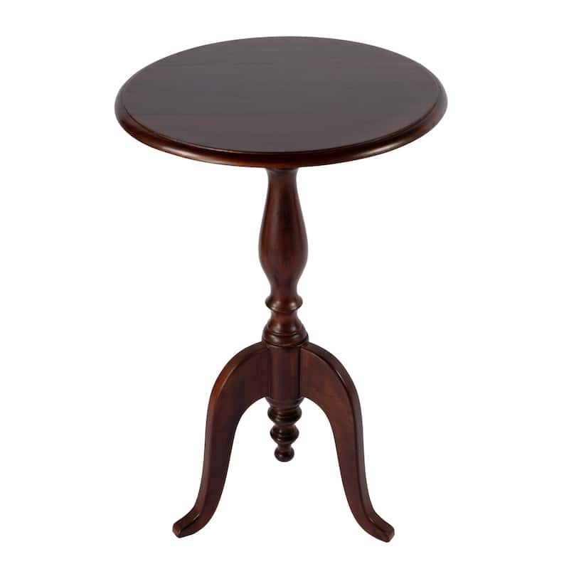 Tia 18 in. W Round Wood Pedestal Side Table