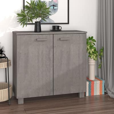 vidaXL Sideboard Buffet Cabinet for Living Room Kitchen HAMAR Solid Wood Pine - 33.5"x13.8"x31.5"