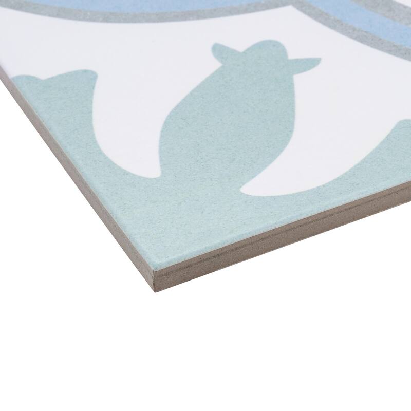 Merola Tile Lacour Aqua 9-3/4" x 9-3/4" Porcelain Floor and Wall Tile