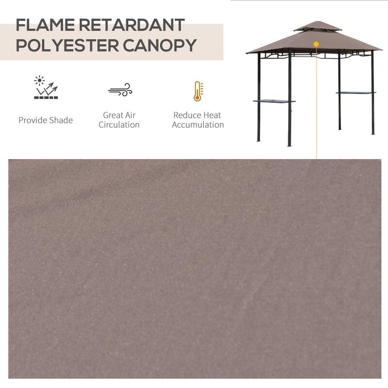 GDFStudio - Outdoor 8'x4.8' Grill Gazebo with Double Roof