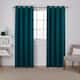 Porch & Den Boosalis Sateen Twill Blackout Curtain Panel Pair - 52" W X 108" L - sapphire teal