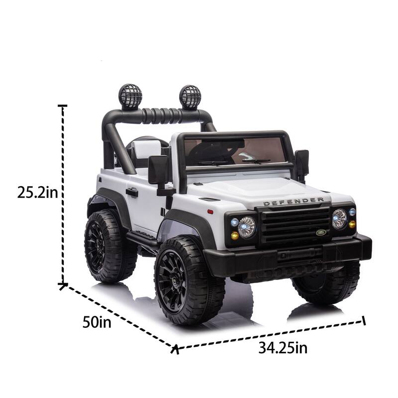 24V Land Rover Defender Kids Ride-On Car, Remote Control, Dual 55W Motors, Bluetooth, LED Lights, Ages 3-7