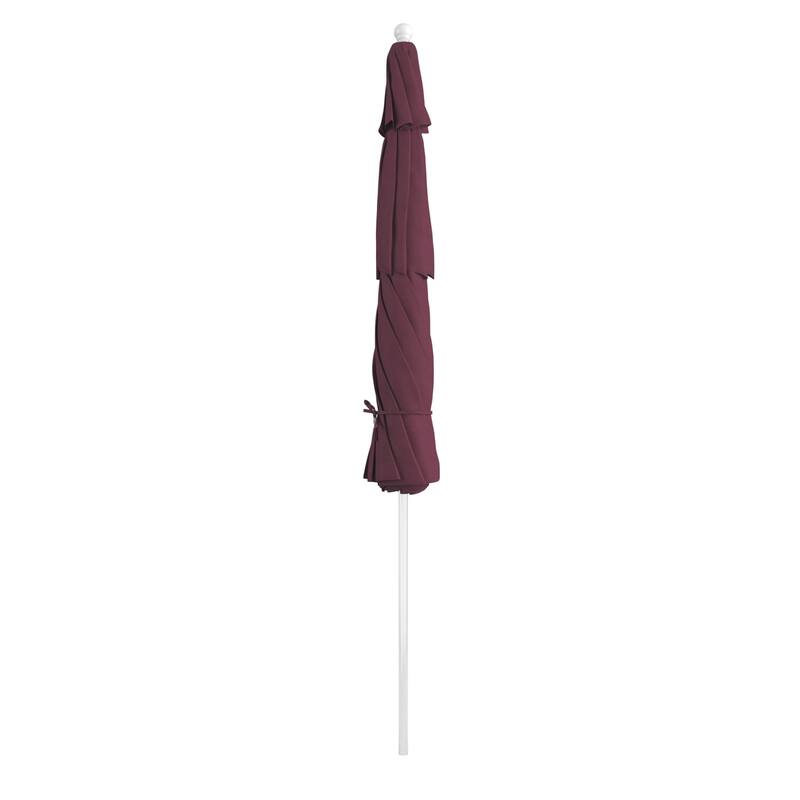 California Umbrella 11' Rd Aluminum Frame, Fiberglass Rib Market Umbrella, Push Open, White Finish, Pacifica Fabric