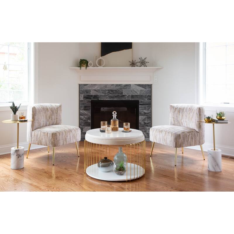 Silver Orchid Harding Slipper Chair
