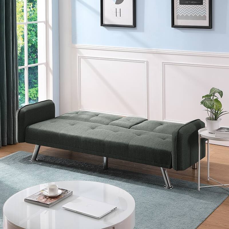 Convertible Sofa Sleeper Futon with Arms