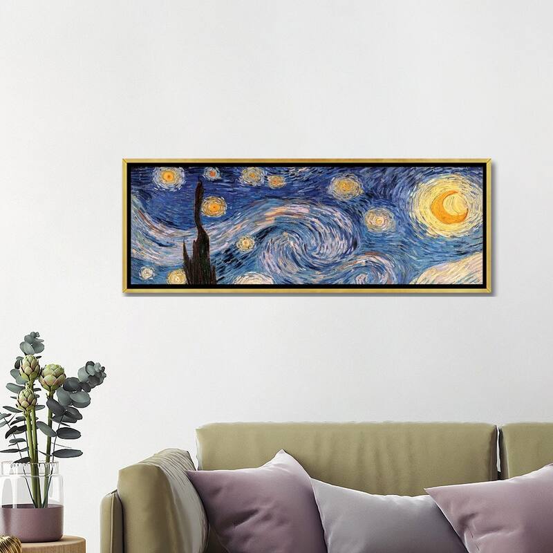 iCanvas "The Starry Night" by Vincent van Gogh Framed Canvas Print