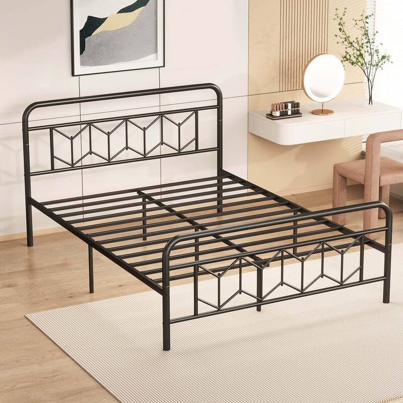 Costway Twin/Full/Queen/King Size Bed Frame Mattress Foundation with